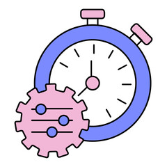 Prompt Responsiveness Enhancement Icon. Representing AI Responsiveness Optimization. Input Speed Tuning. System Response Adjustment. Prompt Performance Improvement. Vector Editable icon.