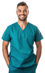 PNG Smiling male nurse in scrubs