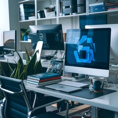 tech environment with computers and monitors
