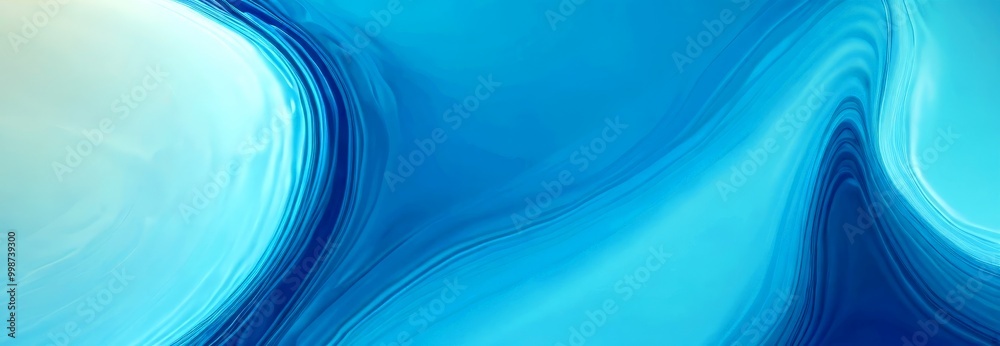 Poster a vibrant abstract pattern with blue and white hues, creating a sense of movement and fluidity The pattern is composed of curved lines and swirls, adding a dynamic element to