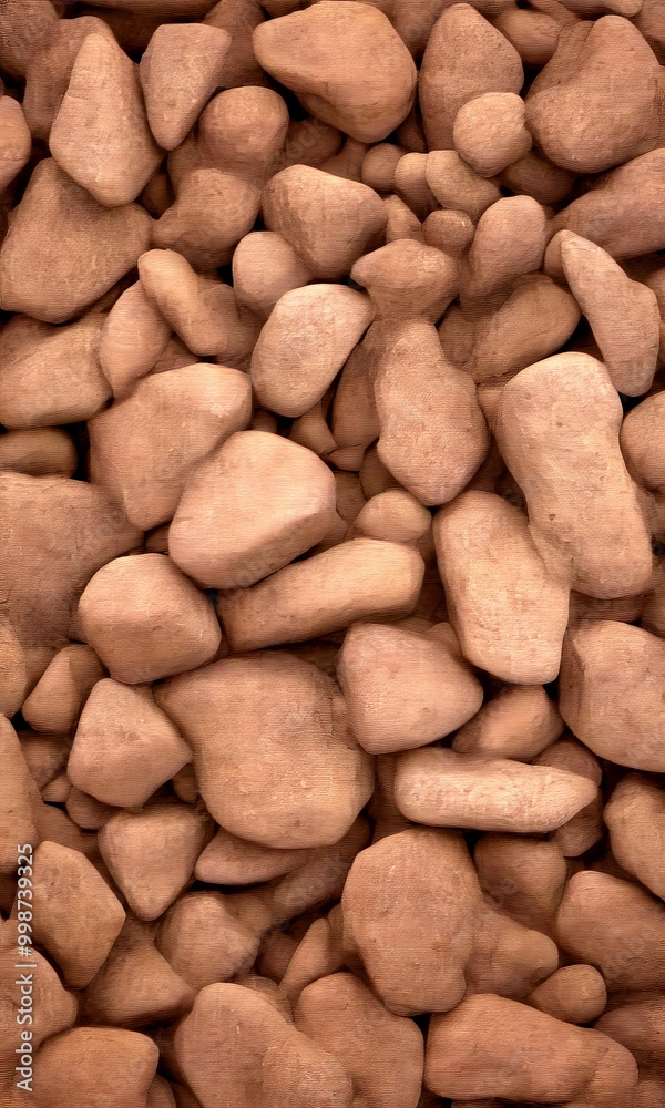 Poster A close-up pile of variously shaped and sized rocks, with a textured and rough appearance