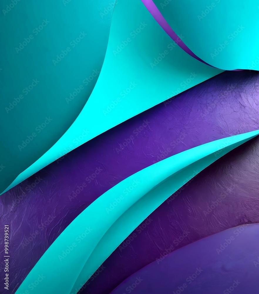 Aufkleber a vibrant abstract composition of overlapping curved lines in shades of blue and purple, creating a dynamic and visually striking pattern