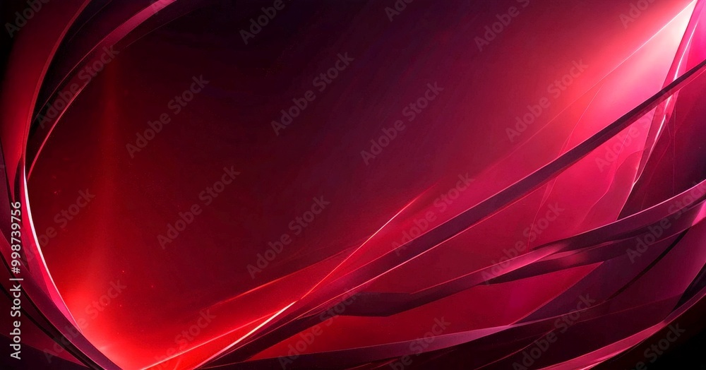 Aufkleber a striking abstract composition of curved lines and rays of light, predominantly in shades of red an
