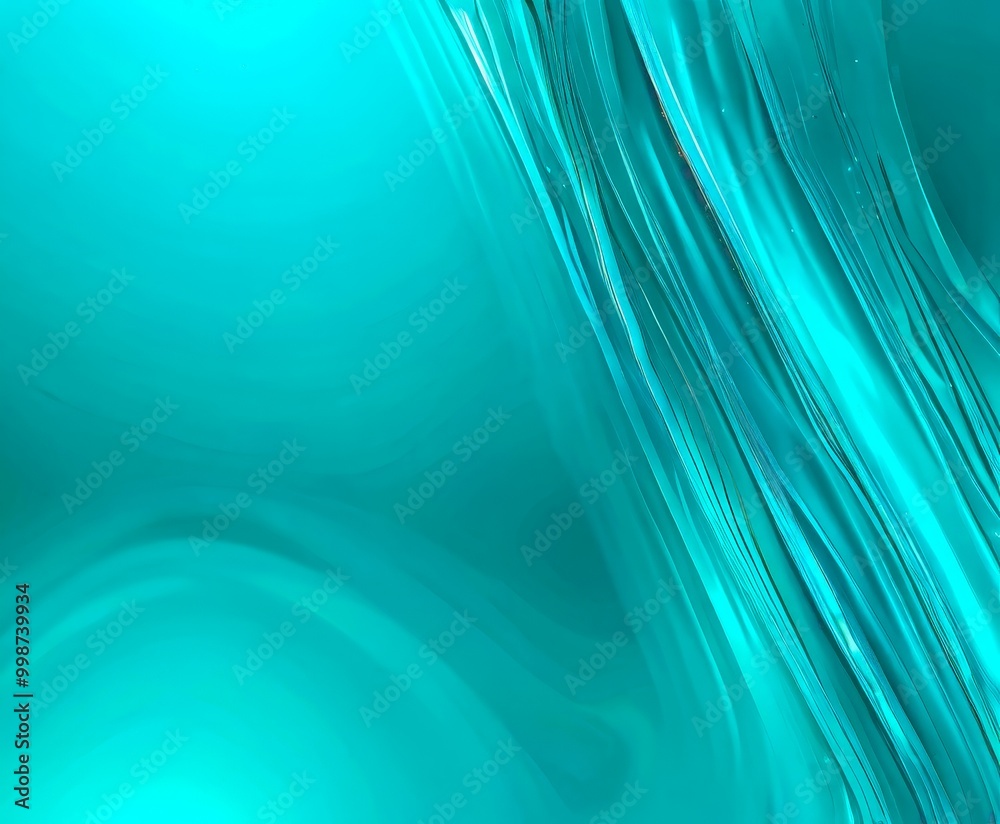 Leinwandbilder a vibrant abstract background with a gradient of turquoise and blue hues, creating a sense of fluidity and movement predominantly composed of vertical lines
