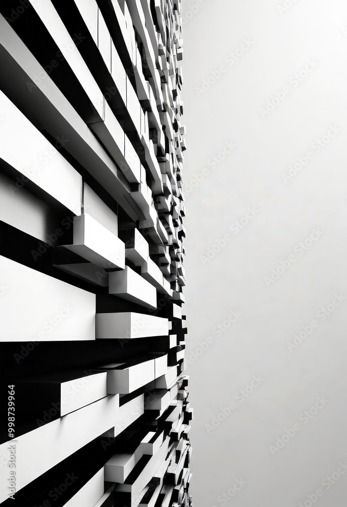Aufkleber a close-up view building facade composed of numerous rectangular panels arranged in a staggered pattern, creating a visually striking and geometric design