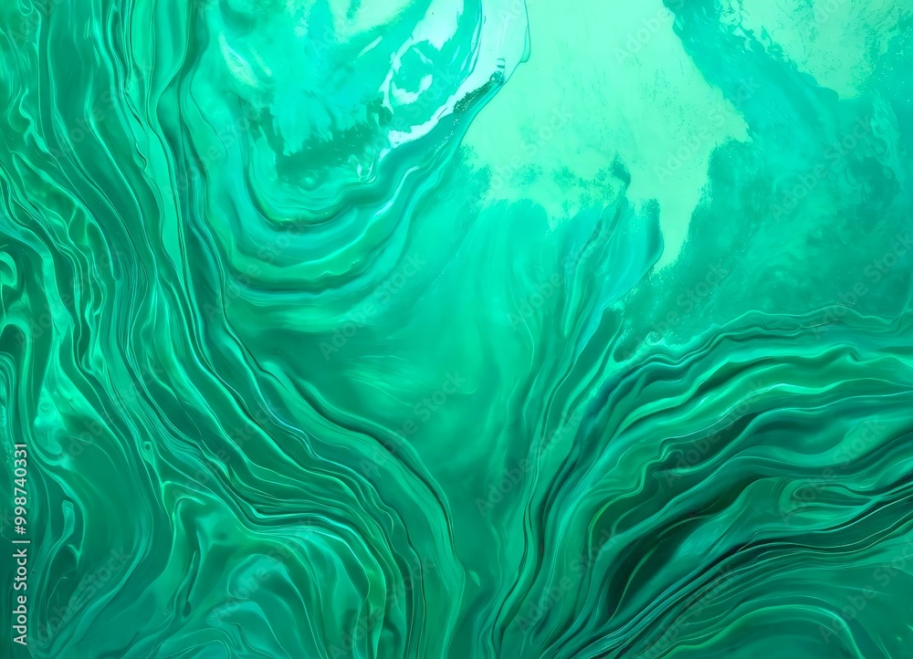 Aufkleber a swirling pattern of green and blue hues, resembling the movement of water or a swirling sea. The colors are vibrant and the pattern is abstract, creating a sense of fluidity