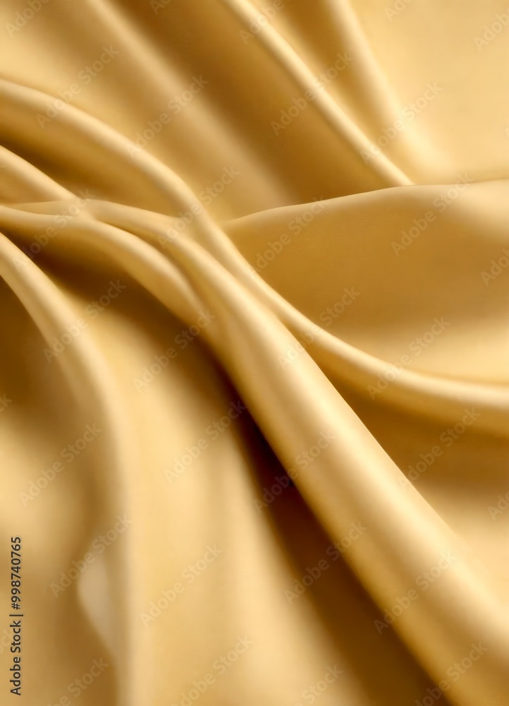 Aufkleber a close-up view soft, flowing fabric with a light beige color The fabric appears to be made of silk or satin, and it is crumpled, creating a sense of movement and