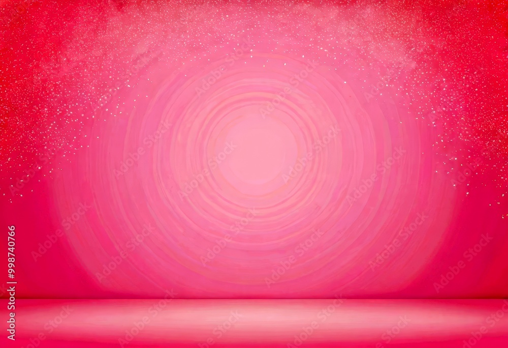 Aufkleber A pink gradient background with a circular pattern and sparkling lights on the right side