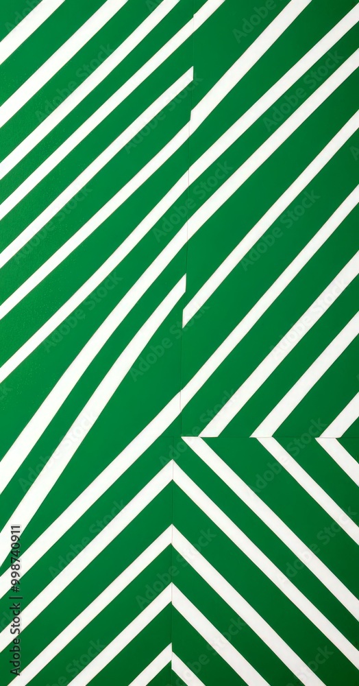 Poster a close-up view green and white striped pattern, with diagonal lines intersecting at various angles