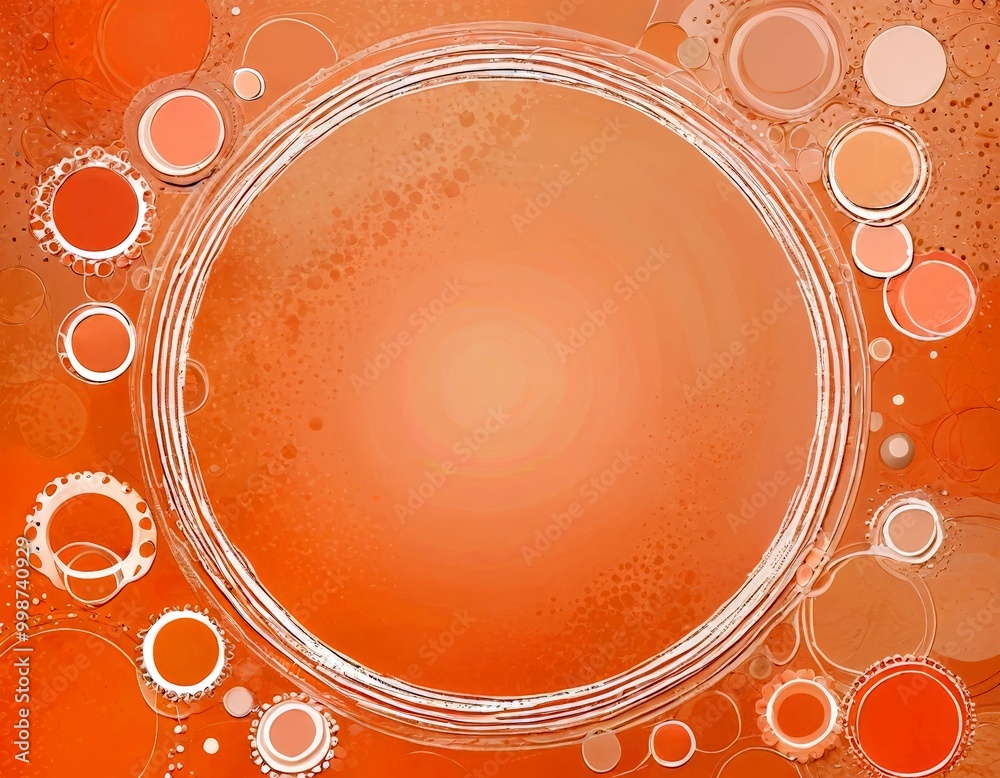 Leinwandbilder a circular frame with a gradient background transitioning from a light peach to a darker peach, creating a warm and inviting atmosphere