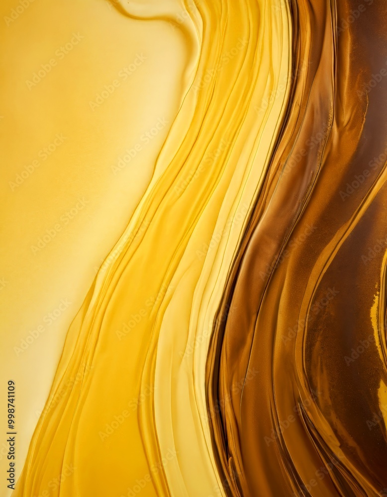 Aufkleber a close-up view textured surface with a gradient of colors, transitioning from a warm yellow at the top to a rich brown at the bottom