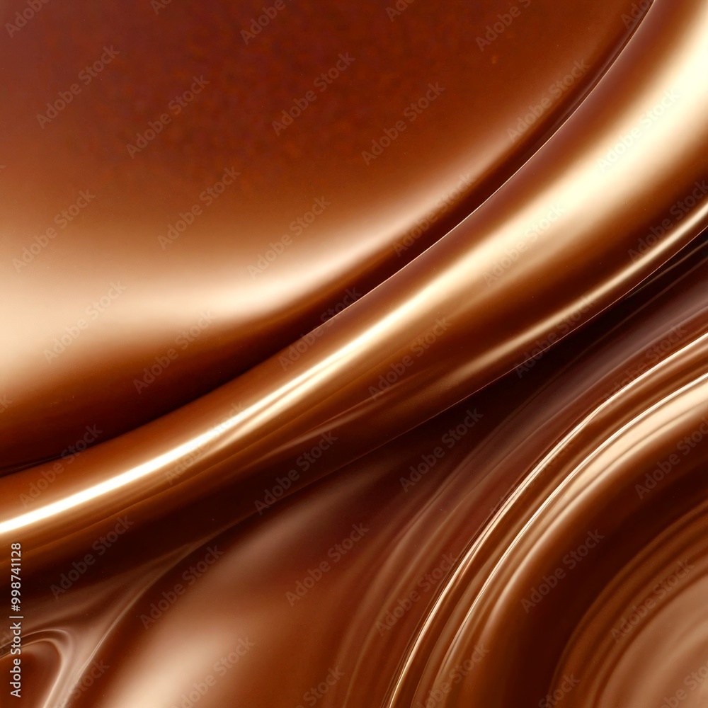 Poster a close-up view shiny, brown liquid, possibly chocolate, with a smooth, flowing texture the backgrou