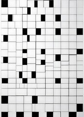 a grid of black and white tiles arranged in a pattern, with some tiles missing or partially obscured