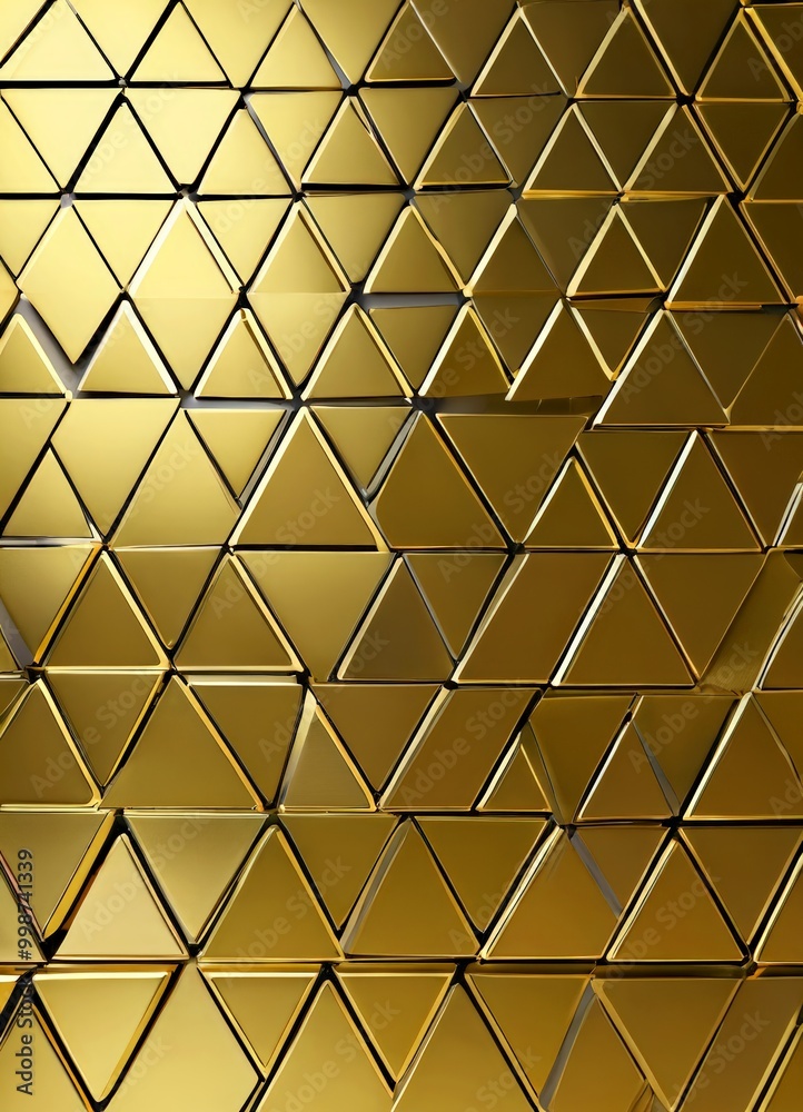 Leinwandbilder a repeating pattern of golden triangles arranged in a grid-like fashion, creating a visually striking and geometric design
