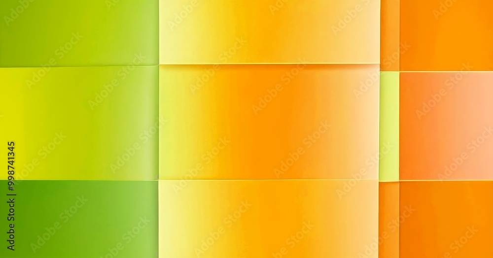 Aufkleber a vibrant abstract composition of overlapping rectangular shapes in various shades of green, yellow,