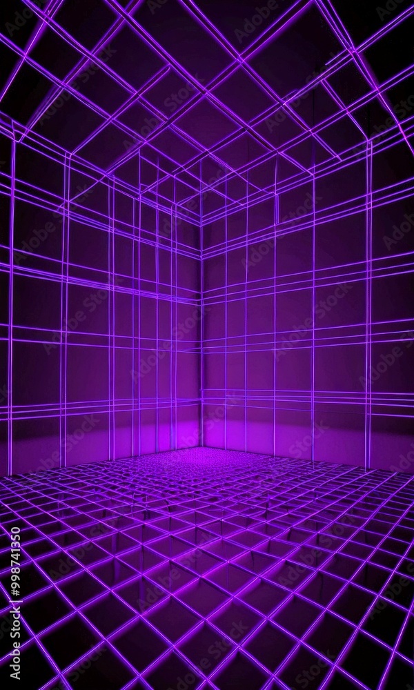 Aufkleber a grid-like structure with a purple hue, creating a visually striking and immersive environment