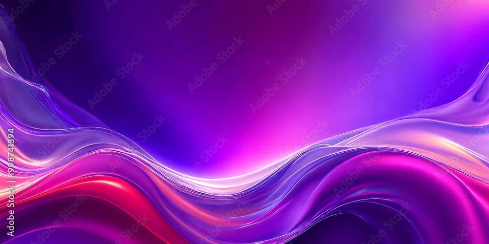 Poster a vibrant abstract composition of purple and pink hues, with a gradient effect transitioning from de