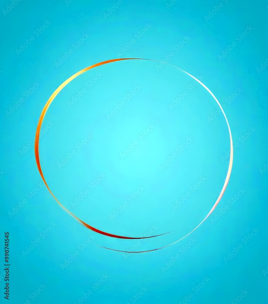 Poster a minimalist design with a light blue background and a circular shape in the center, composed of two curved lines