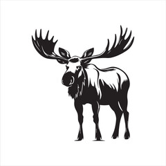 deer silhouette vector illustration, 