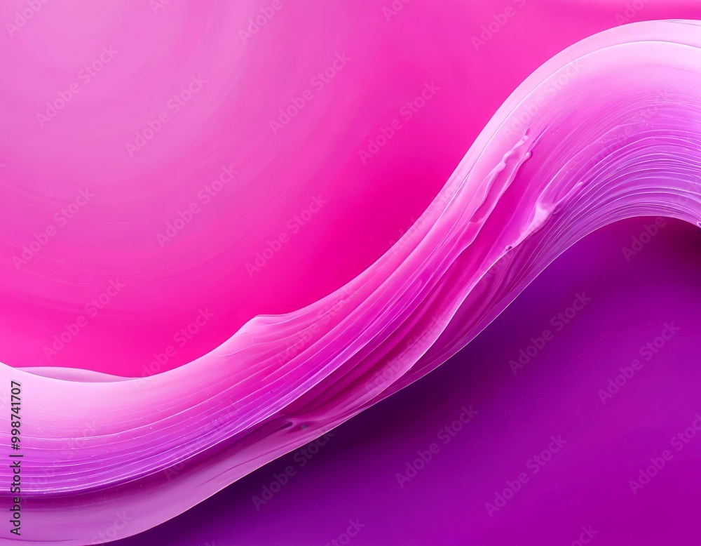 Fototapete a vibrant abstract composition of pink and purple hues, with a wave-like pattern and a gradient effe