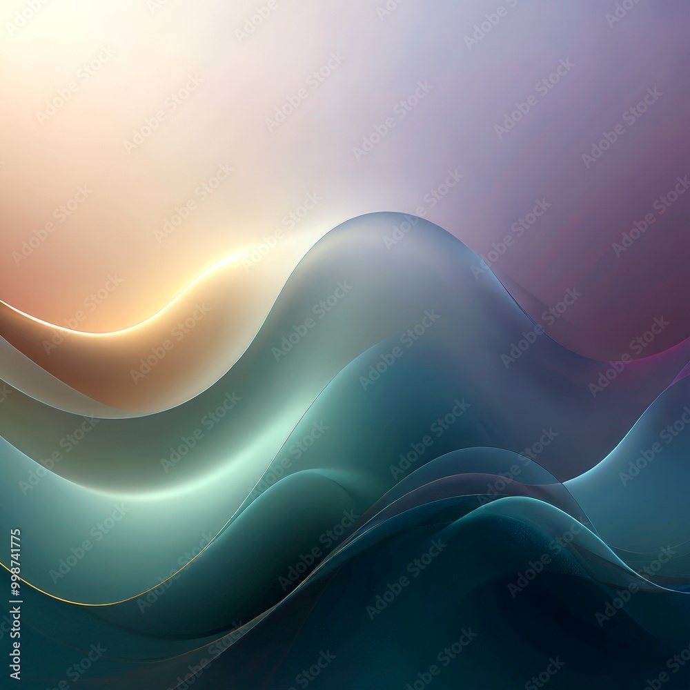 Leinwandbilder a gradient of colors, transitioning from a warm orange hue at the top to a cool blue at the bottom, creating a sense of depth and movement