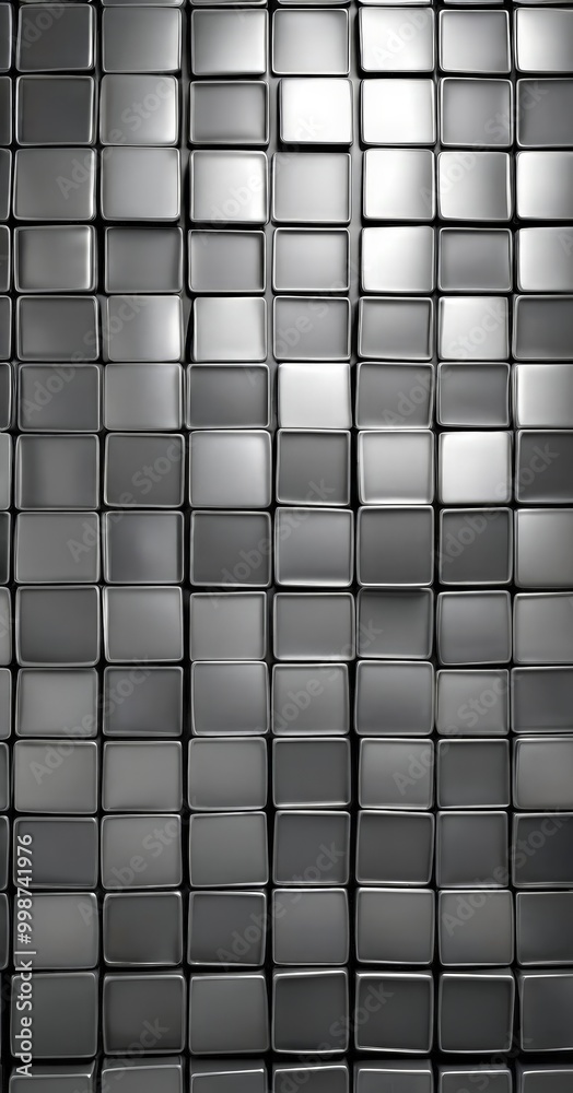 Poster a grid of square tiles in a dark gray color, arranged in a uniform pattern