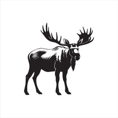 deer silhouette vector illustration, 