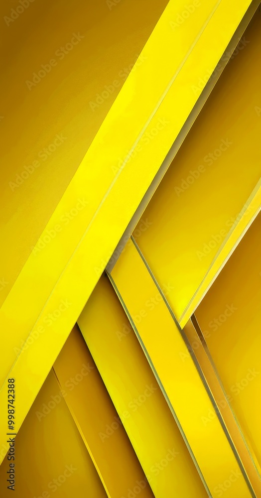 Poster a vibrant abstract composition of intersecting diagonal lines in a warm yellow hue, creating a dynamic and visually striking pattern