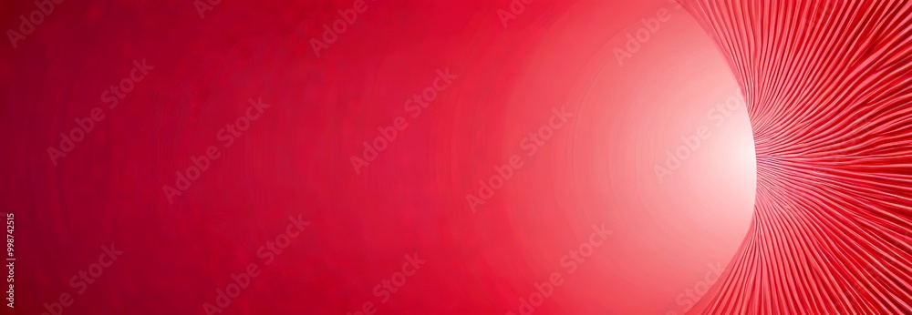 Poster a vibrant red background with a radial gradient, transitioning from a deep red at the center to a lighter shade towards the edges A bright white light is shining from the