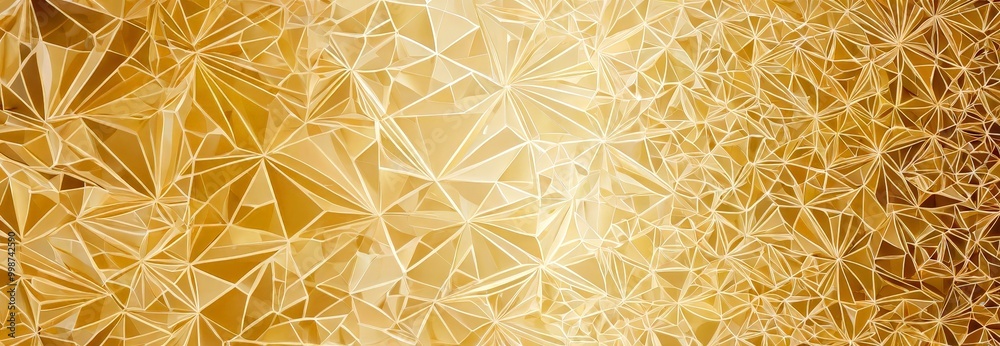 Fototapete a close-up view textured, golden-colored surface composed of numerous small, triangular shapes arranged in a pattern The overlapping and interlocking of these shapes
