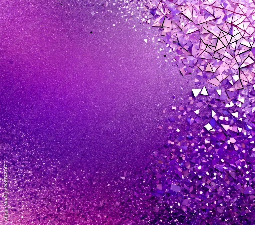 Aufkleber a purple background with a scattered pattern of small, irregularly shaped white and pink triangles, creating a visually striking and abstract design