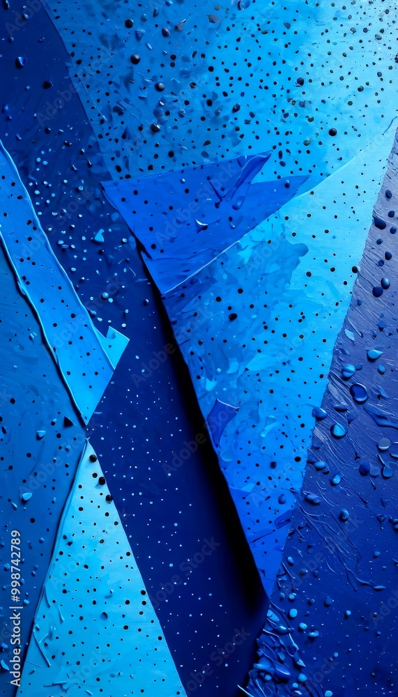 Aufkleber a close-up view textured surface with a blue and black color scheme, featuring a pattern of small dots and lines