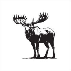 deer silhouette vector illustration, 