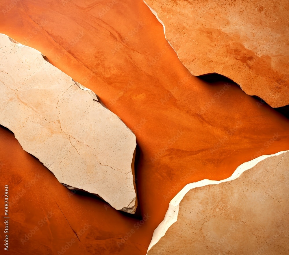Aufkleber abstract image featuring a combination of orange and white textures, with a sense of depth and movem