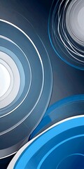 Obraz premium a gray background with three concentric circles of varying sizes and colors, creating a sense of depth and movement