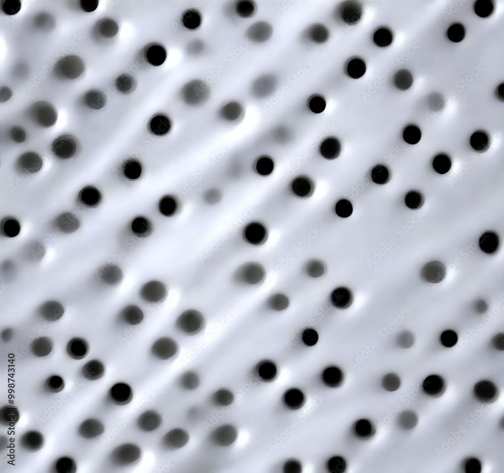 Aufkleber a close-up view textured surface with a repeating pattern of small black holes or dots, creating a visually striking and abstract design