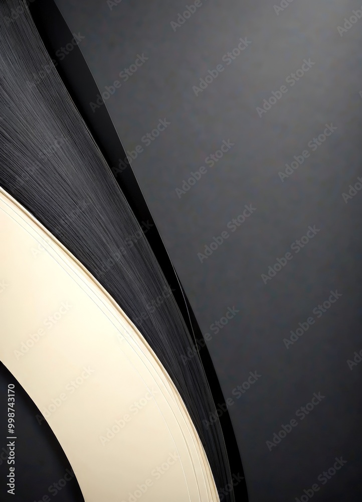 Aufkleber a close-up view curved black and white line, with the line's curve and the edge book visible
