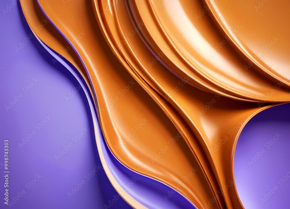 Aufkleber a close-up view textured surface with a gradient of colors, transitioning from a deep purple to a warm orange The surface appears to be made shiny material,