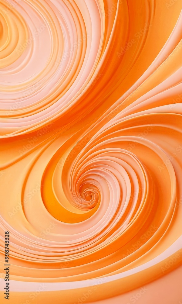 Aufkleber a spiral pattern in shades of orange and pink, creating a visually striking and abstract design