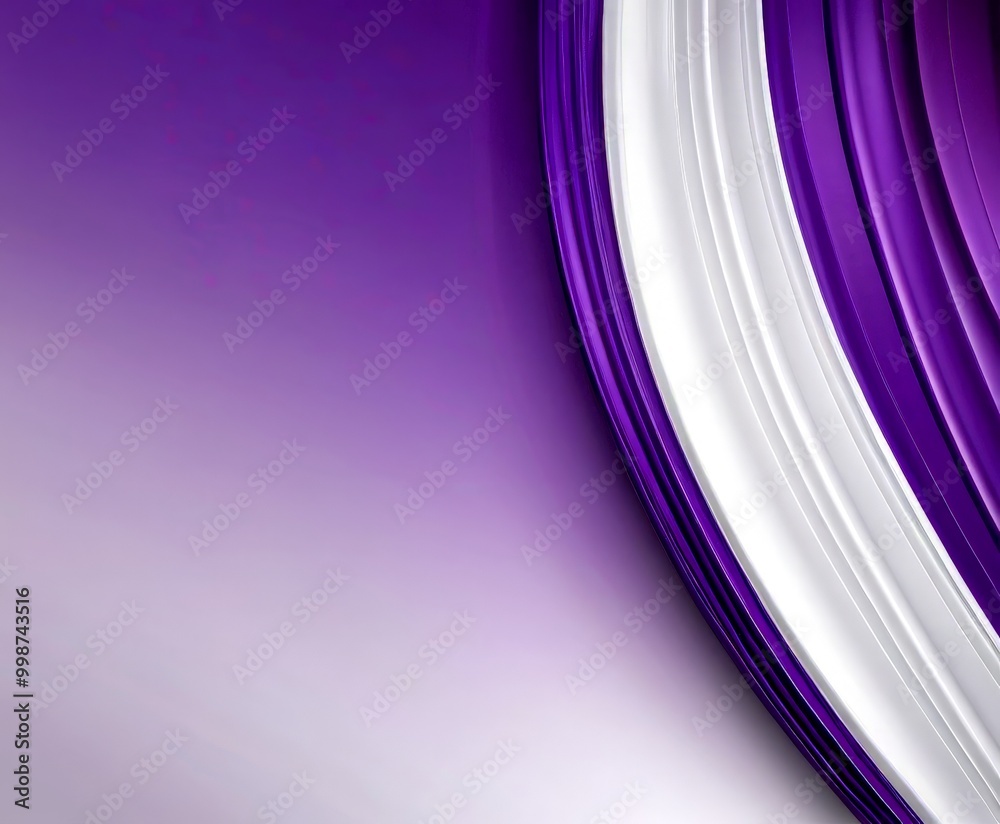 Poster purple and white curved lines on a gradient background