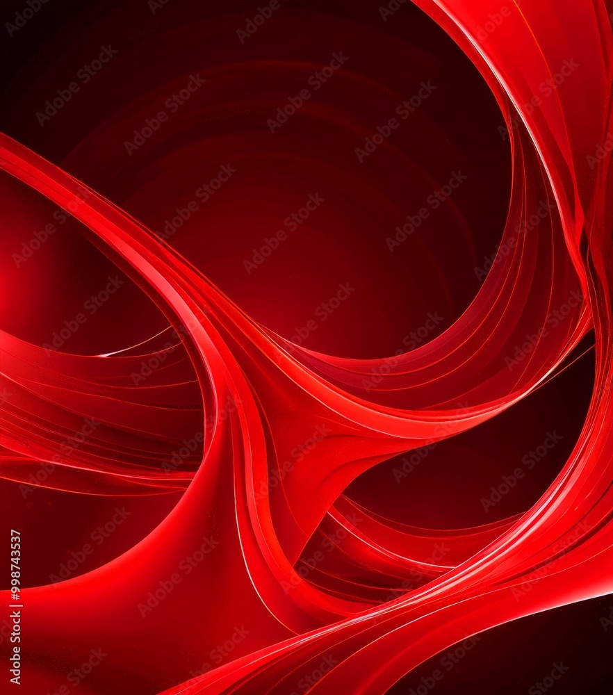 Leinwandbilder a striking abstract composition of red and black lines and curves, creating a sense of movement and 
