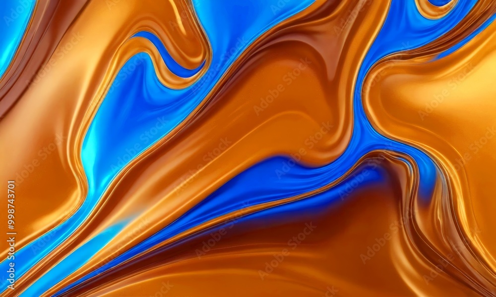 Fototapete a swirling pattern of blue and brown hues, creating a dynamic and abstract visual effect