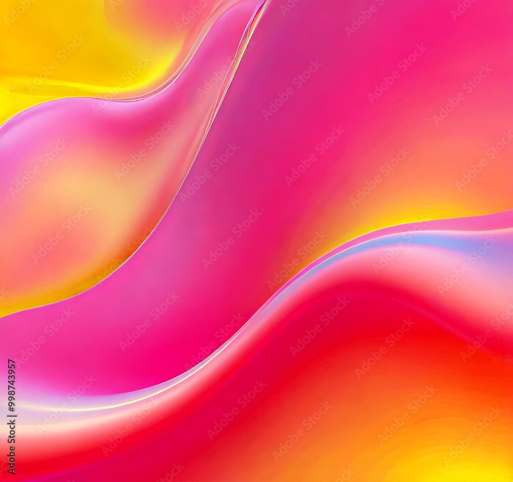 Poster a vibrant abstract background with a gradient of pink and yellow hues, creating a soft, flowing effect