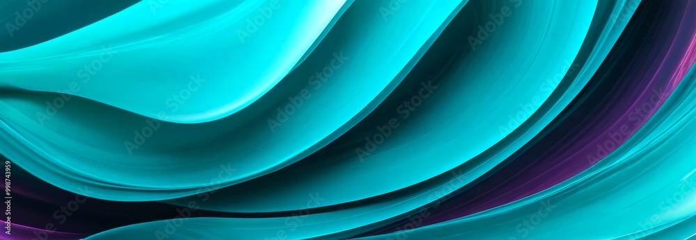 Poster a close-up view flowing, abstract pattern in shades of blue and purple, with a gradient effect trans