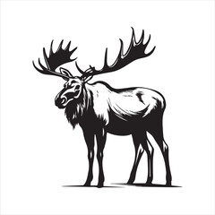 deer silhouette vector illustration, 