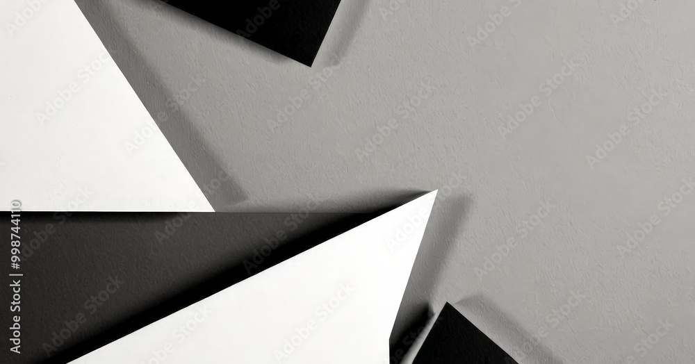 Aufkleber abstract geometric composition featuring overlapping triangles in black and white