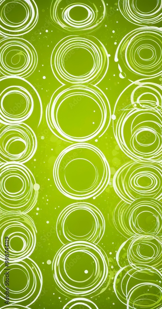 Aufkleber a repeating pattern of white circles on a vibrant green background, creating a visually striking and abstract design