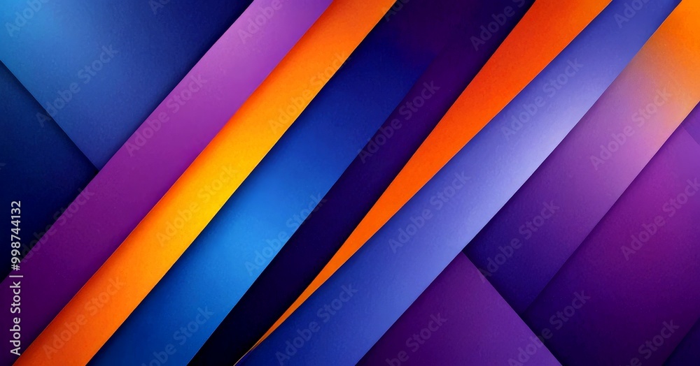 Leinwandbilder a vibrant abstract composition of intersecting diagonal lines in various shades of blue, purple, and