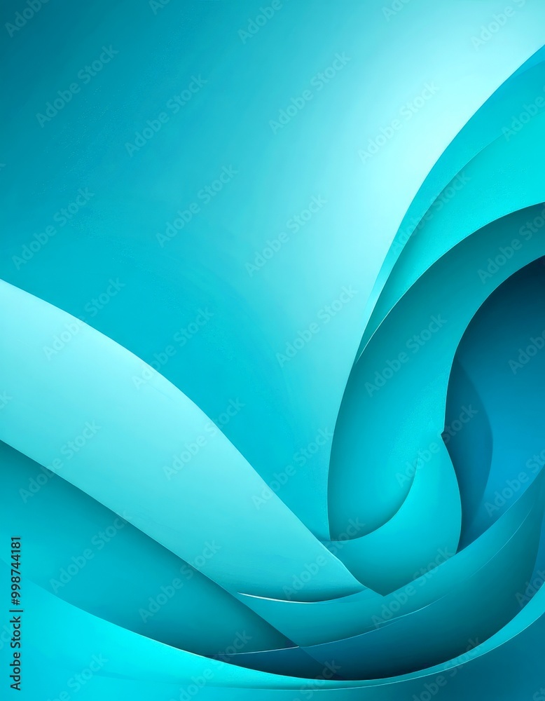 Aufkleber a vibrant abstract composition of overlapping curved lines in shades of blue, creating a dynamic and visually striking pattern