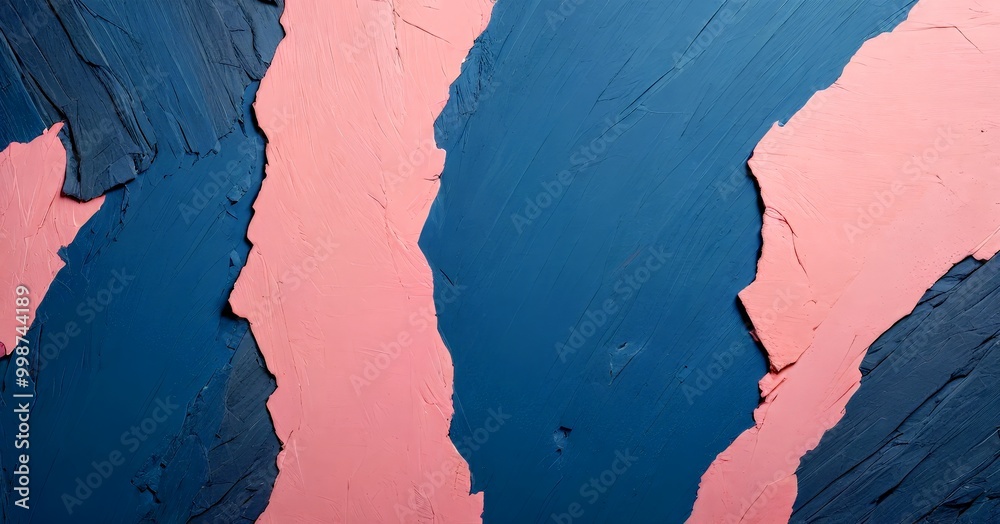 Poster a close-up view of a textured surface with vertical stripes in shades of blue and pink.
